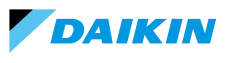 Daikin logo with a blue and black diagonal design beside "DAIKIN" in bold blue letters, representing trusted HVAC solutions.